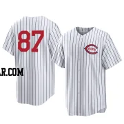 Rece Hinds Youth Cincinnati Reds White Replica 2022 Field Of Dreams Jersey