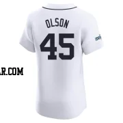 Reese Olson Men's Detroit Tigers White Elite Home Patch Jersey