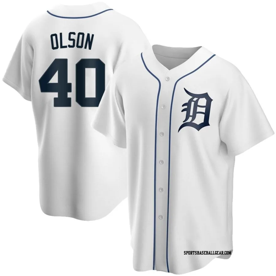 Reese Olson Men's Detroit Tigers White Replica Home Jersey