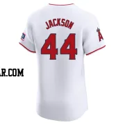 Reggie Jackson Men's Los Angeles Angels White Elite Home Patch Jersey