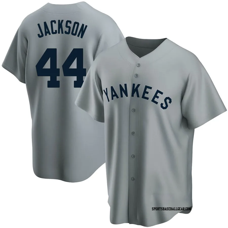 Reggie Jackson Men's New York Yankees Gray Replica Road Cooperstown Collection Jersey