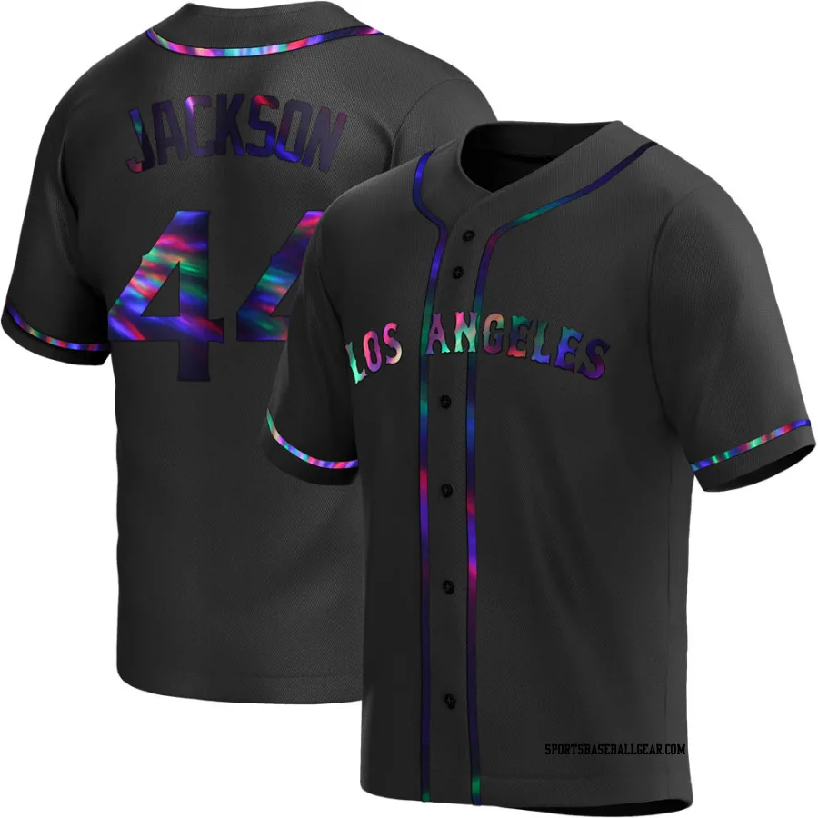 Reggie Jackson Youth Los Angeles Angels Black Holographic Replica Alternate Jersey