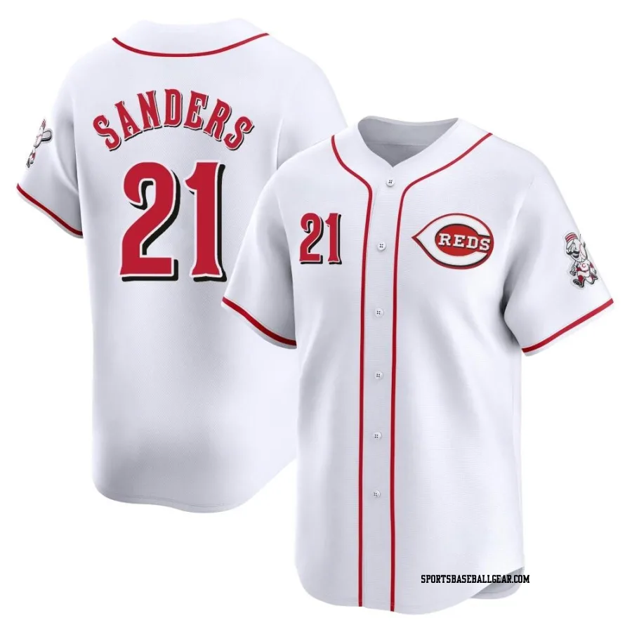 Reggie Sanders Men's Cincinnati Reds White Limited Home Jersey