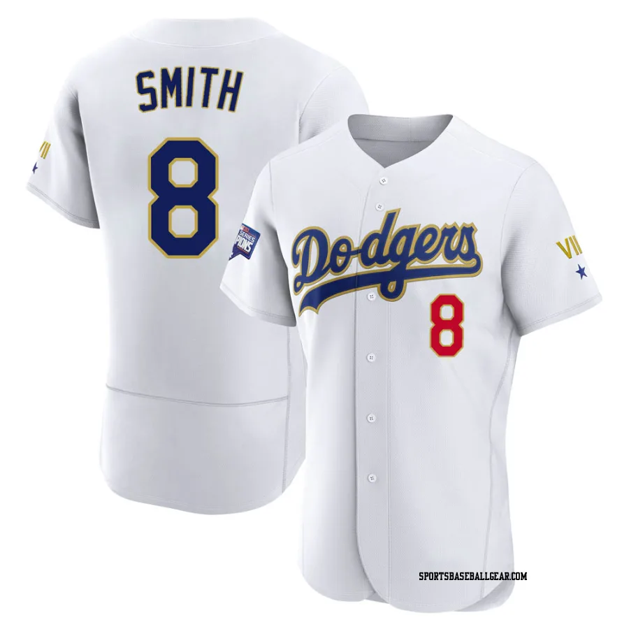 Reggie Smith Men's Los Angeles Dodgers White/Gold Authentic 2021 Gold Program Player Jersey