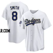 Reggie Smith Men's Los Angeles Dodgers White/Gold Replica 2021 Gold Program Player Jersey