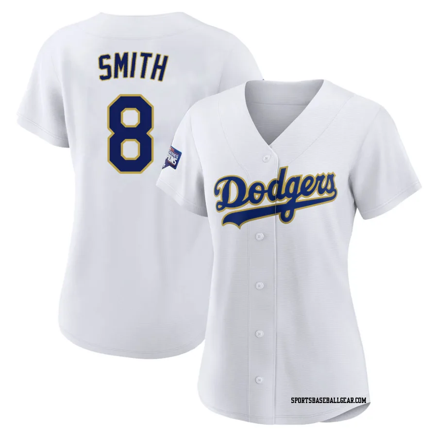 Reggie Smith Women's Los Angeles Dodgers White/Gold Authentic 2021 Gold Program Player Jersey