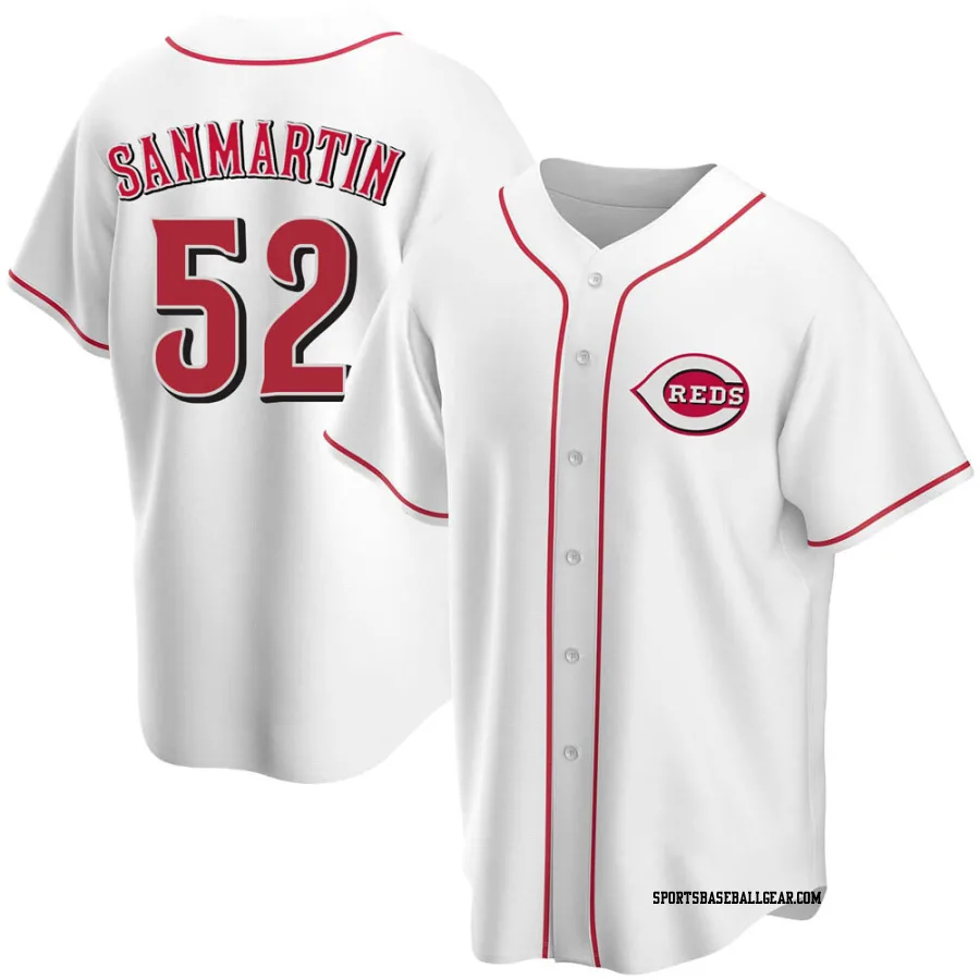 Reiver Sanmartin Youth Cincinnati Reds White Replica Home Jersey