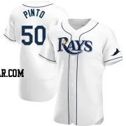 Rene Pinto Men's Tampa Bay Rays White Authentic Home Jersey