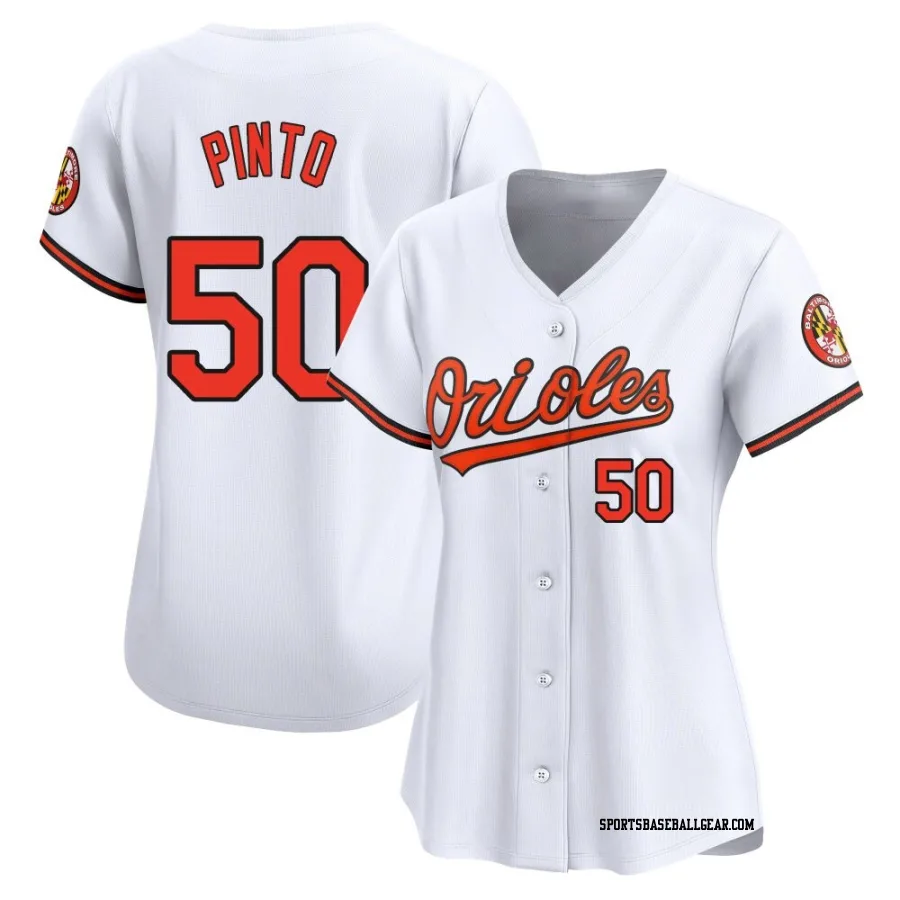 Rene Pinto Women's Baltimore Orioles White Limited Home Jersey