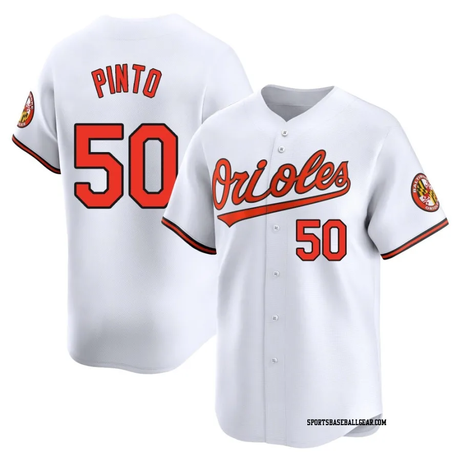 Rene Pinto Youth Baltimore Orioles White Limited Home Jersey