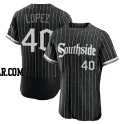 Reynaldo Lopez Men's Chicago White Sox Black Authentic 2021 City Connect Jersey