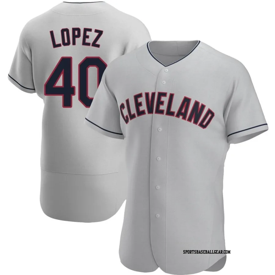 Reynaldo Lopez Men's Cleveland Guardians Gray Authentic Road Jersey