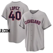 Reynaldo Lopez Men's Cleveland Guardians Gray Replica Road Jersey