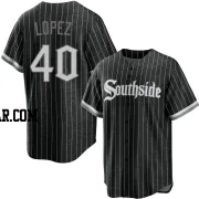 Reynaldo Lopez Youth Chicago White Sox Black Replica 2021 City Connect Jersey