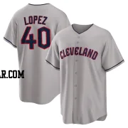 Reynaldo Lopez Youth Cleveland Guardians Gray Replica Road Jersey