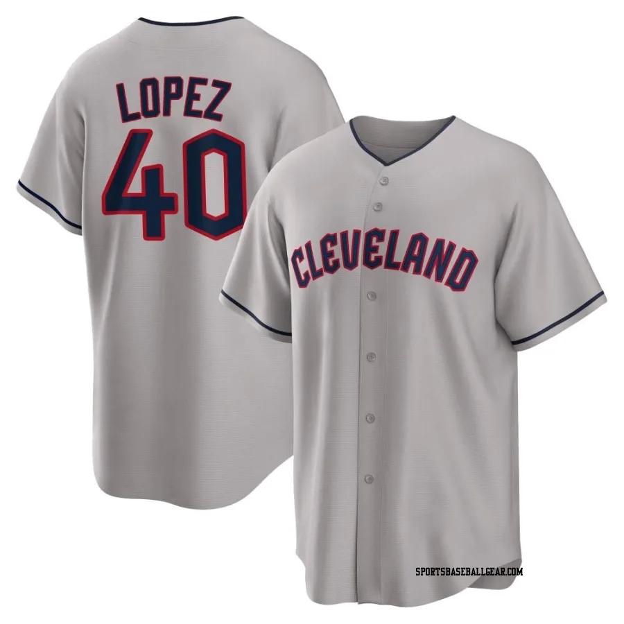 Reynaldo Lopez Youth Cleveland Guardians Gray Replica Road Jersey