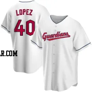 Reynaldo Lopez Youth Cleveland Guardians White Replica Home Jersey