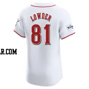 Rhett Lowder Men's Cincinnati Reds White Elite Home Patch Jersey