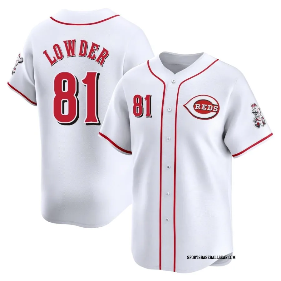 Rhett Lowder Men's Cincinnati Reds White Limited Home Jersey