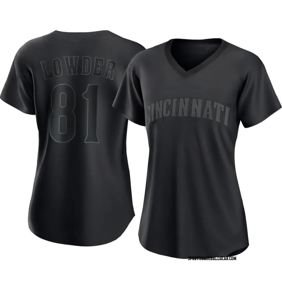 Rhett Lowder Women's Cincinnati Reds Black Replica Pitch Fashion Jersey