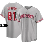 Rhett Lowder Youth Cincinnati Reds Gray Replica Road Jersey