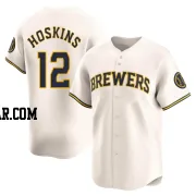 Rhys Hoskins Men's Milwaukee Brewers Cream Limited Home Jersey