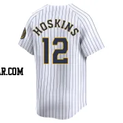 Rhys Hoskins Men's Milwaukee Brewers White Limited Alternate Jersey