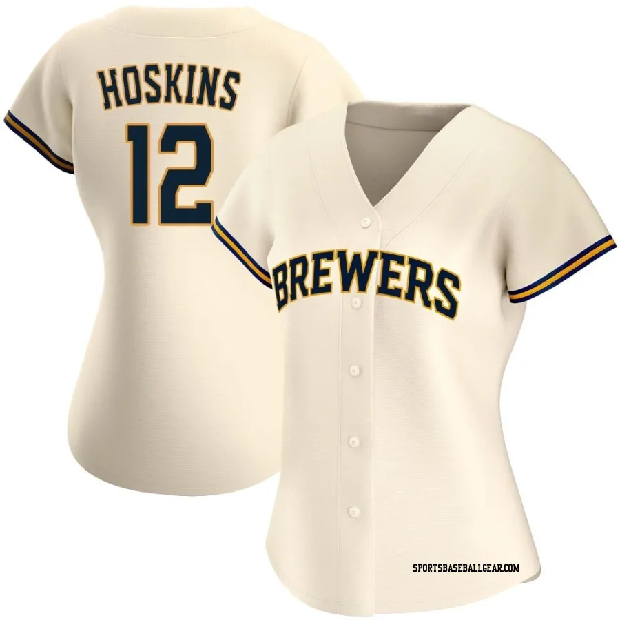 Rhys Hoskins Women's Milwaukee Brewers Cream Replica Home Jersey