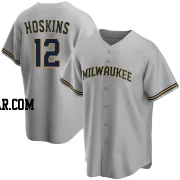 Rhys Hoskins Youth Milwaukee Brewers Gray Replica Road Jersey