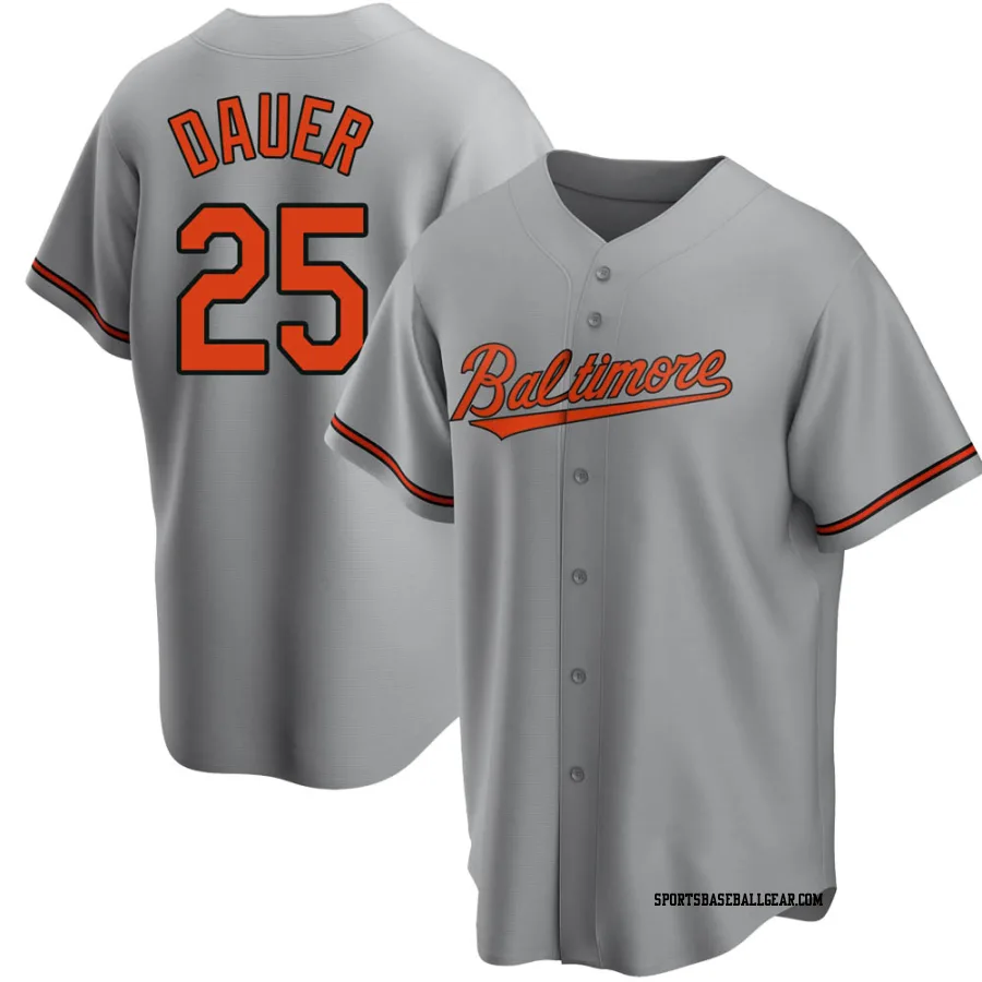 Rich Dauer Youth Baltimore Orioles Gray Replica Road Jersey