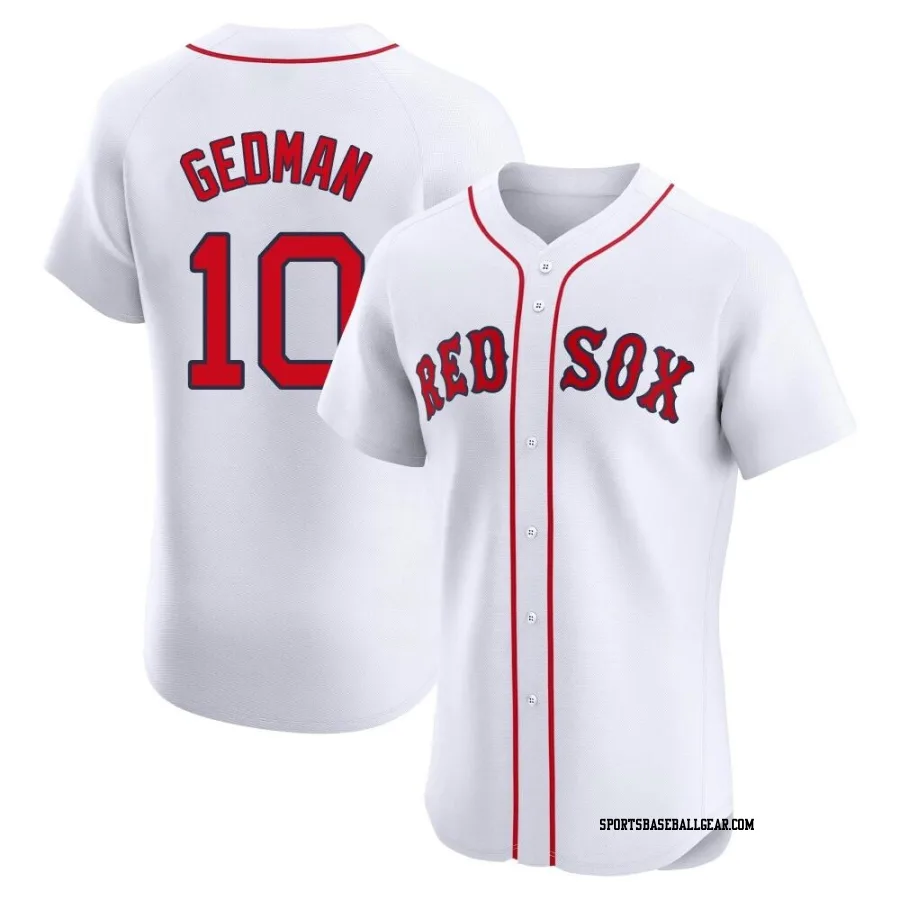 Rich Gedman Men's Boston Red Sox White Elite Home Patch Jersey