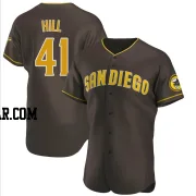 Rich Hill Men's San Diego Padres Brown Authentic Road Jersey