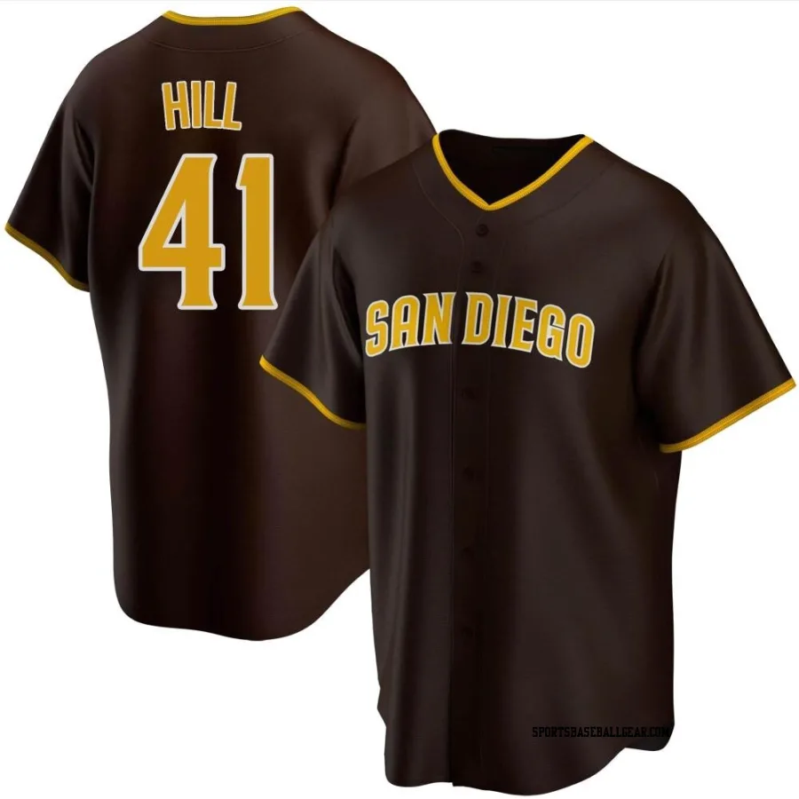 Rich Hill Youth San Diego Padres Brown Replica Road Jersey