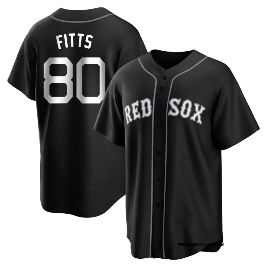 Richard Fitts Men's Boston Red Sox Black/White Replica Jersey