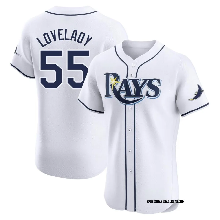 Richard Lovelady Men's Tampa Bay Rays White Elite Home Jersey