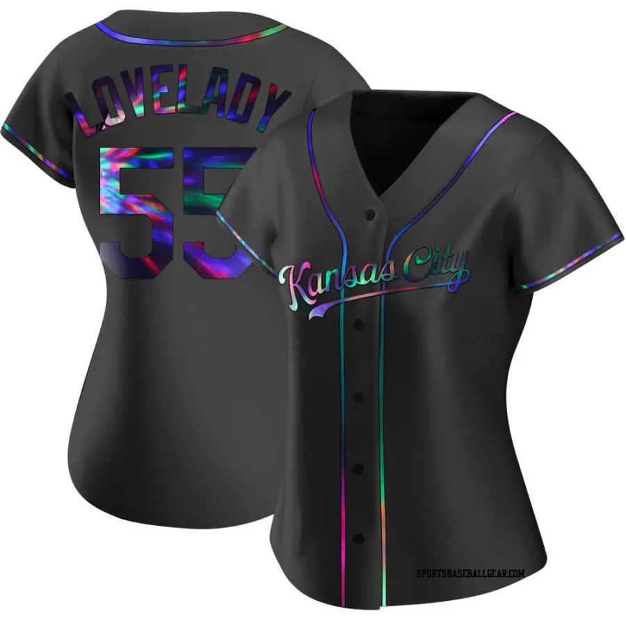 Richard Lovelady Women's Kansas City Royals Black Holographic Replica Alternate Jersey