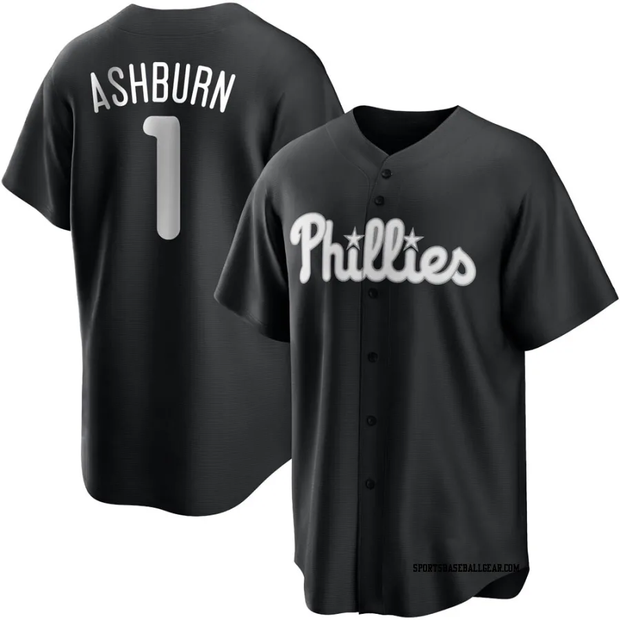 Richie Ashburn Men's Philadelphia Phillies Black/White Replica Jersey