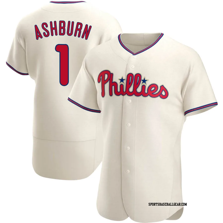 Richie Ashburn Men's Philadelphia Phillies Cream Authentic Alternate Jersey