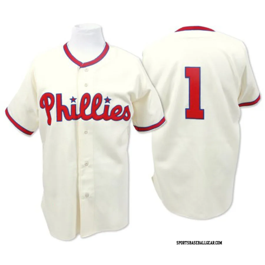 Richie Ashburn Men's Philadelphia Phillies Cream Authentic Throwback Jersey