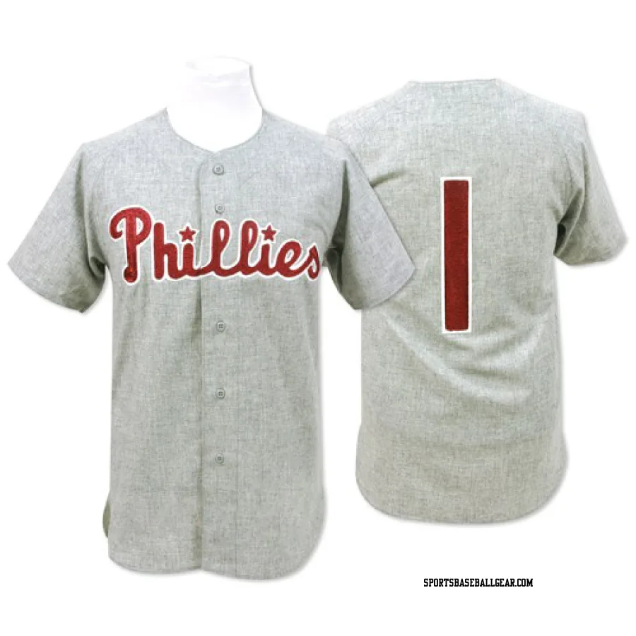 Richie Ashburn Men's Philadelphia Phillies Grey Authentic 1950 Throwback Jersey