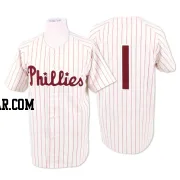 Richie Ashburn Men's Philadelphia Phillies White/Red Authentic Strip Throwback Jersey