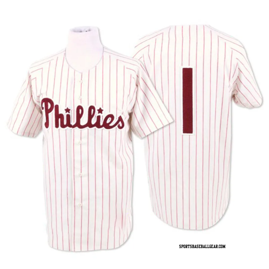 Richie Ashburn Men's Philadelphia Phillies White/Red Replica Strip Throwback Jersey