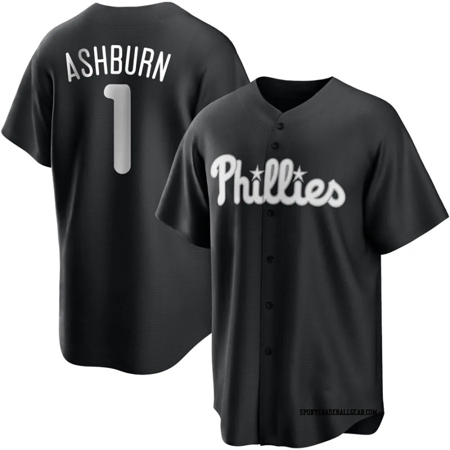 Richie Ashburn Youth Philadelphia Phillies Black/White Replica Jersey