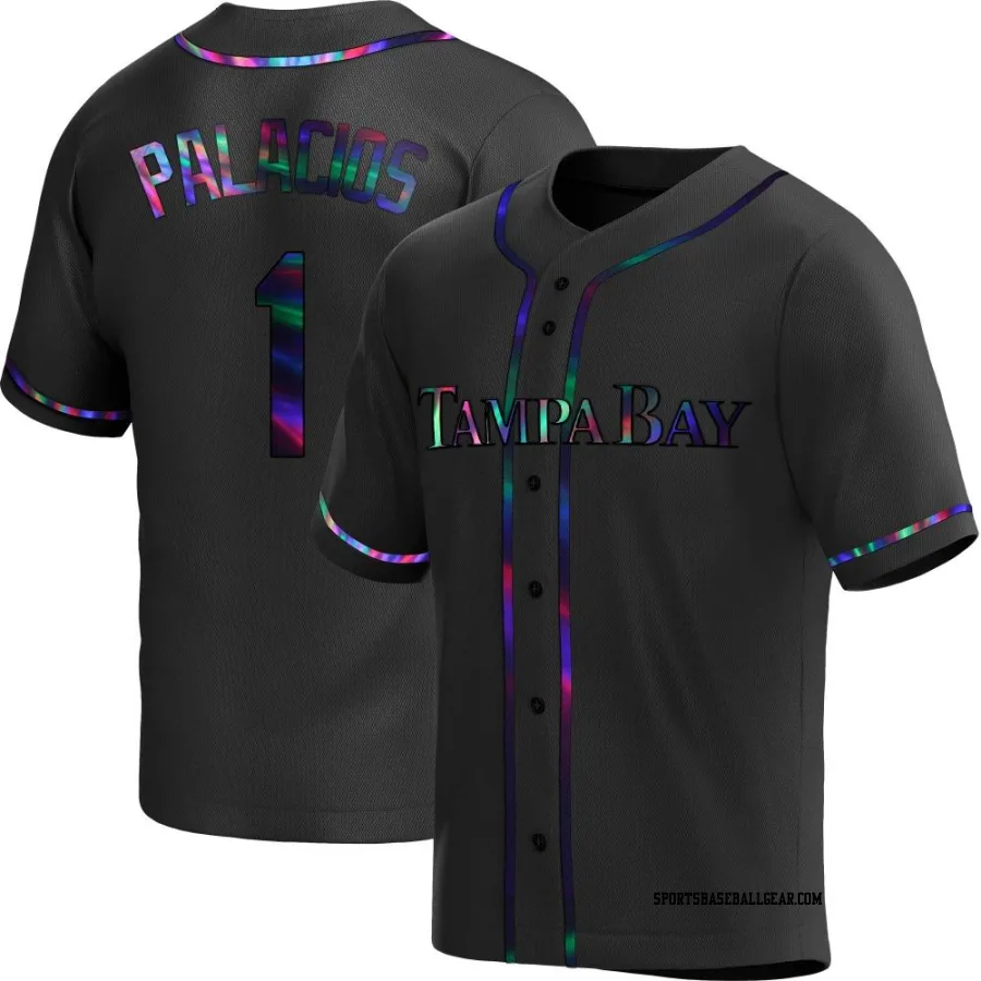 Richie Palacios Men's Tampa Bay Rays Black Holographic Replica Alternate Jersey