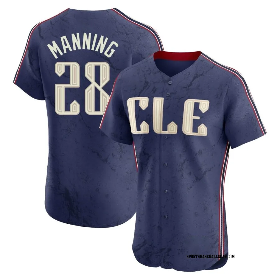 Rick Manning Men's Cleveland Guardians Navy Elite 2024 City Connect Jersey