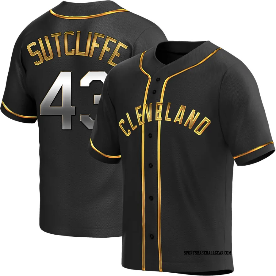 Rick Sutcliffe Men's Cleveland Guardians Black Golden Replica Alternate Jersey