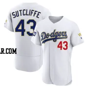 Rick Sutcliffe Men's Los Angeles Dodgers White/Gold Authentic 2021 Gold Program Player Jersey