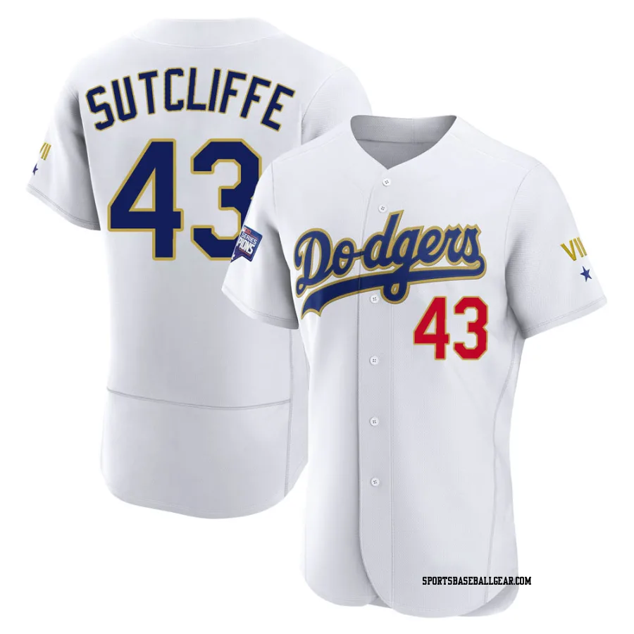 Rick Sutcliffe Men's Los Angeles Dodgers White/Gold Authentic 2021 Gold Program Player Jersey