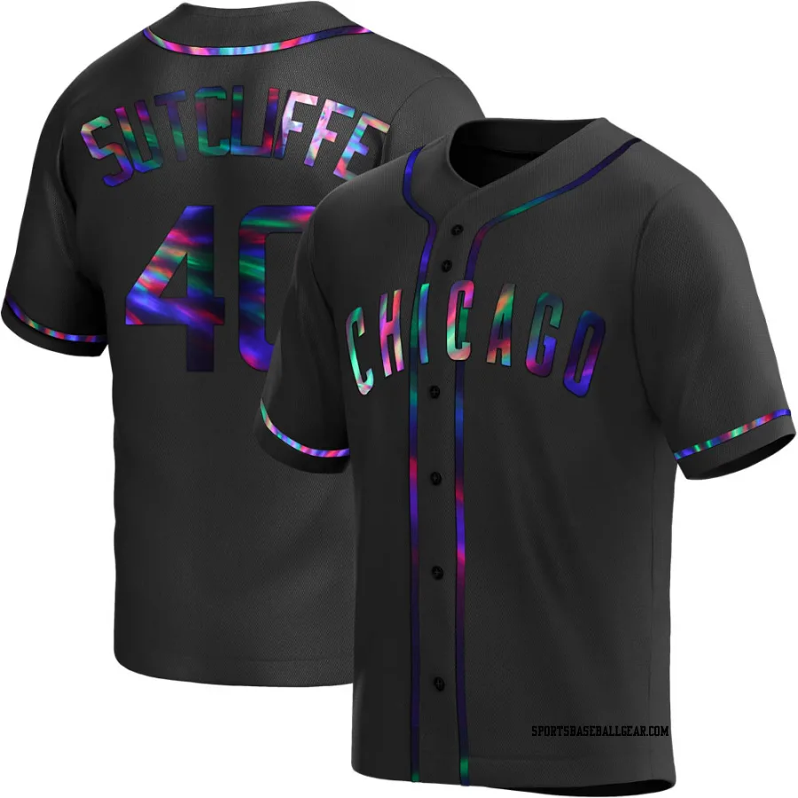 Rick Sutcliffe Youth Chicago Cubs Black Holographic Replica Alternate Jersey