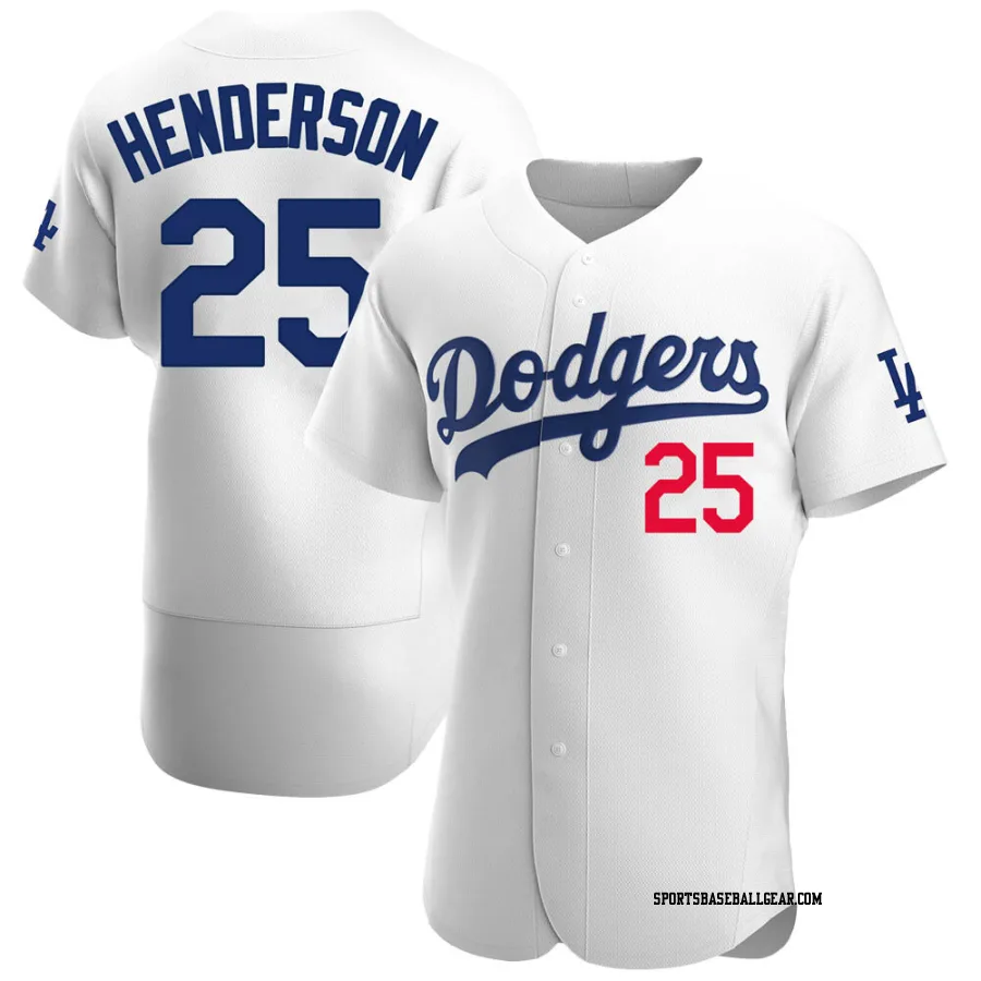 Rickey Henderson Men's Los Angeles Dodgers White Authentic Home Jersey